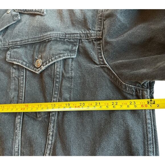 We The Free Jolene Trucker Distressed Denim Jacket Size L Black Goth Streetwear - Picture 5 of 12